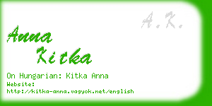 anna kitka business card